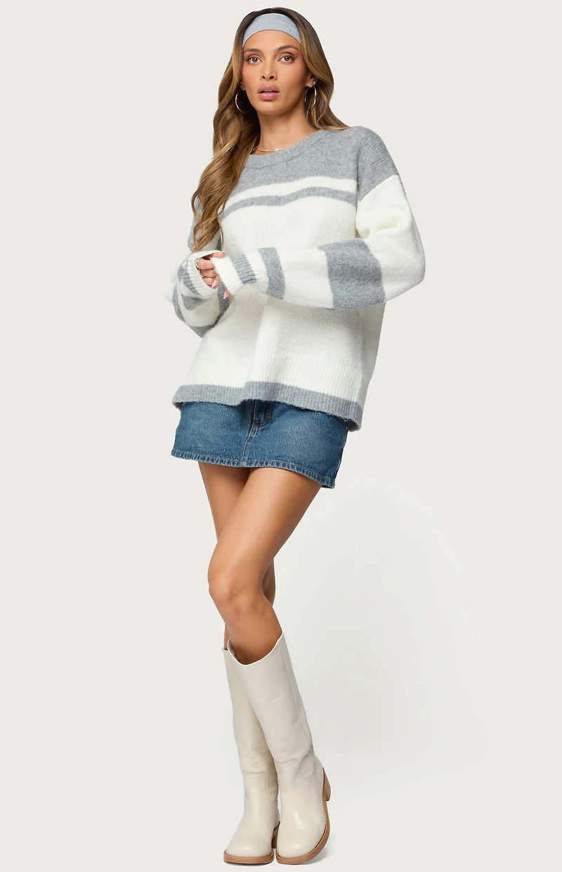 Edikted Nogah Stripey Oversized Sweater