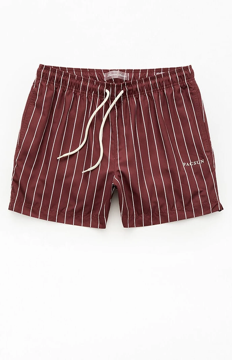 Pacsun Red Sea Striped 4.5" Swim Trunks