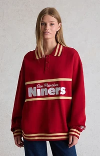 WILD COLLECTIVE x NFL SF 49ers Long Sleeve Polo Sweatshirt