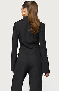 Edikted Pinstripe Tailored Button Up Shirt