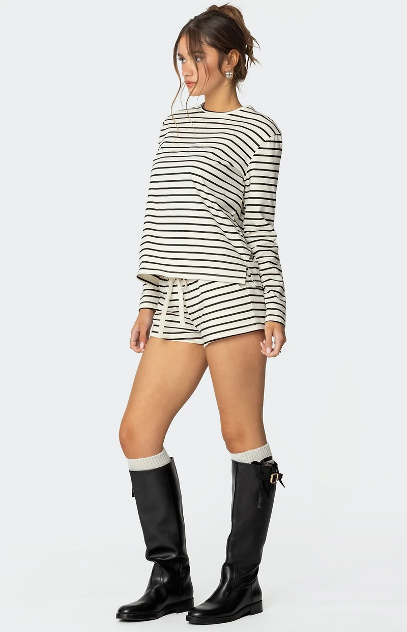 Edikted Jordyn Striped Drawstring Shorts