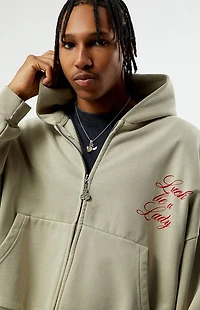 Pacsun 777 Cropped Full Zip Hoodie