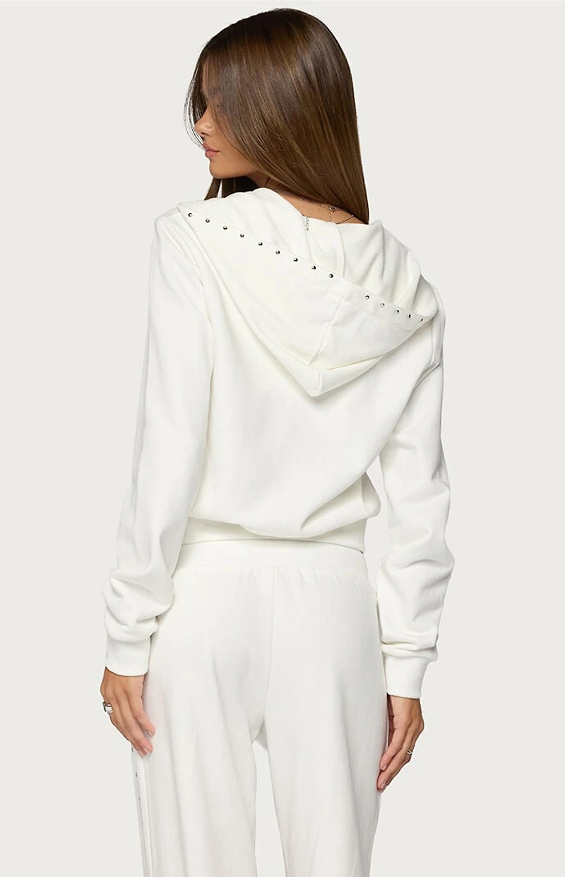 Edikted Enid Studded Zip Up Hoodie