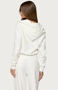 Edikted Enid Studded Zip Up Hoodie
