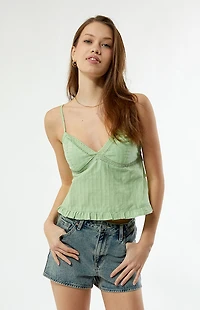 Your Favorite Embroidered Tie Back Babydoll Top
