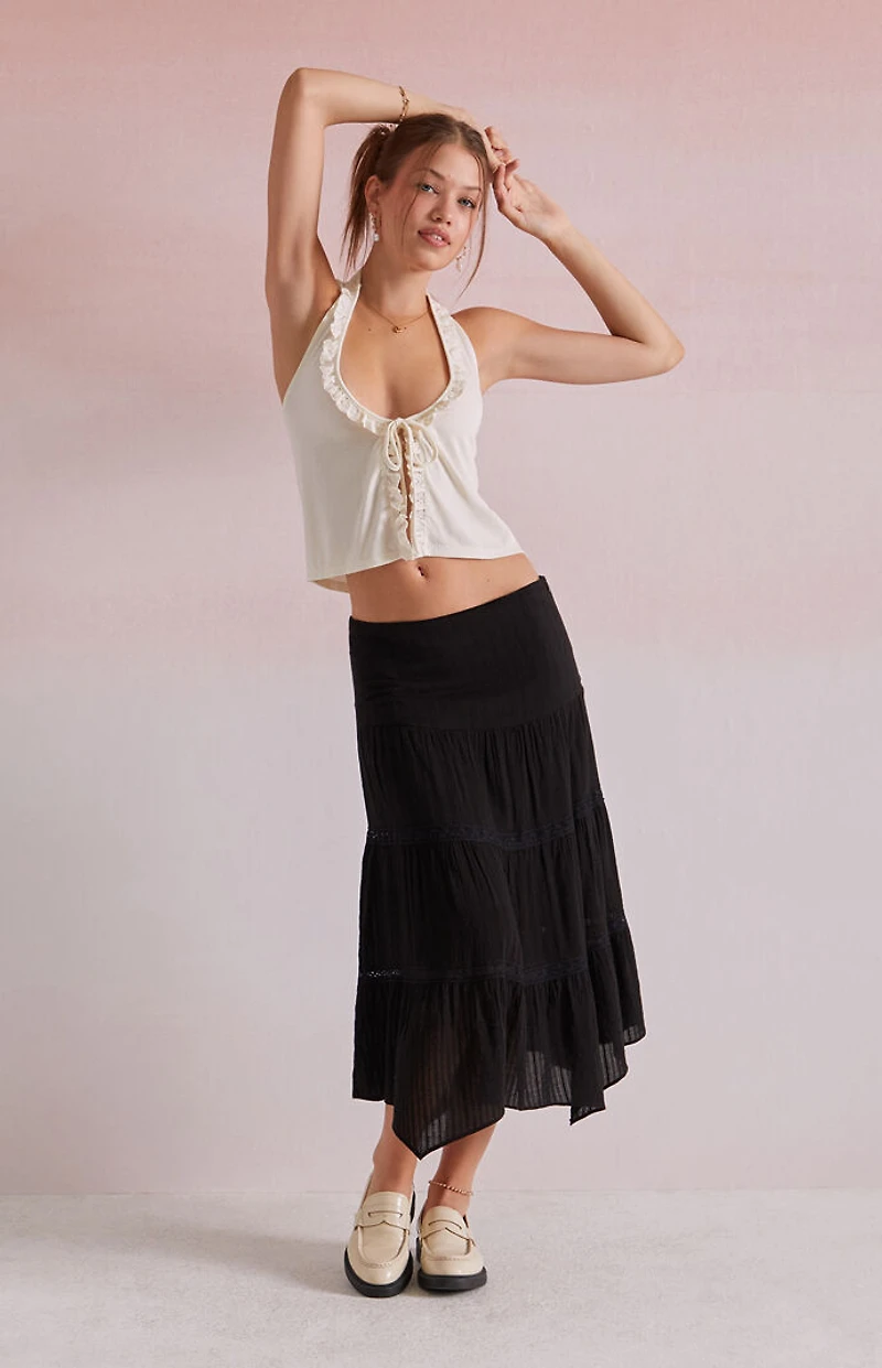 Beverly and Beck Hailey Trim Halter Tank Top