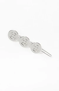 John Galt Silver Button Hair Barrette