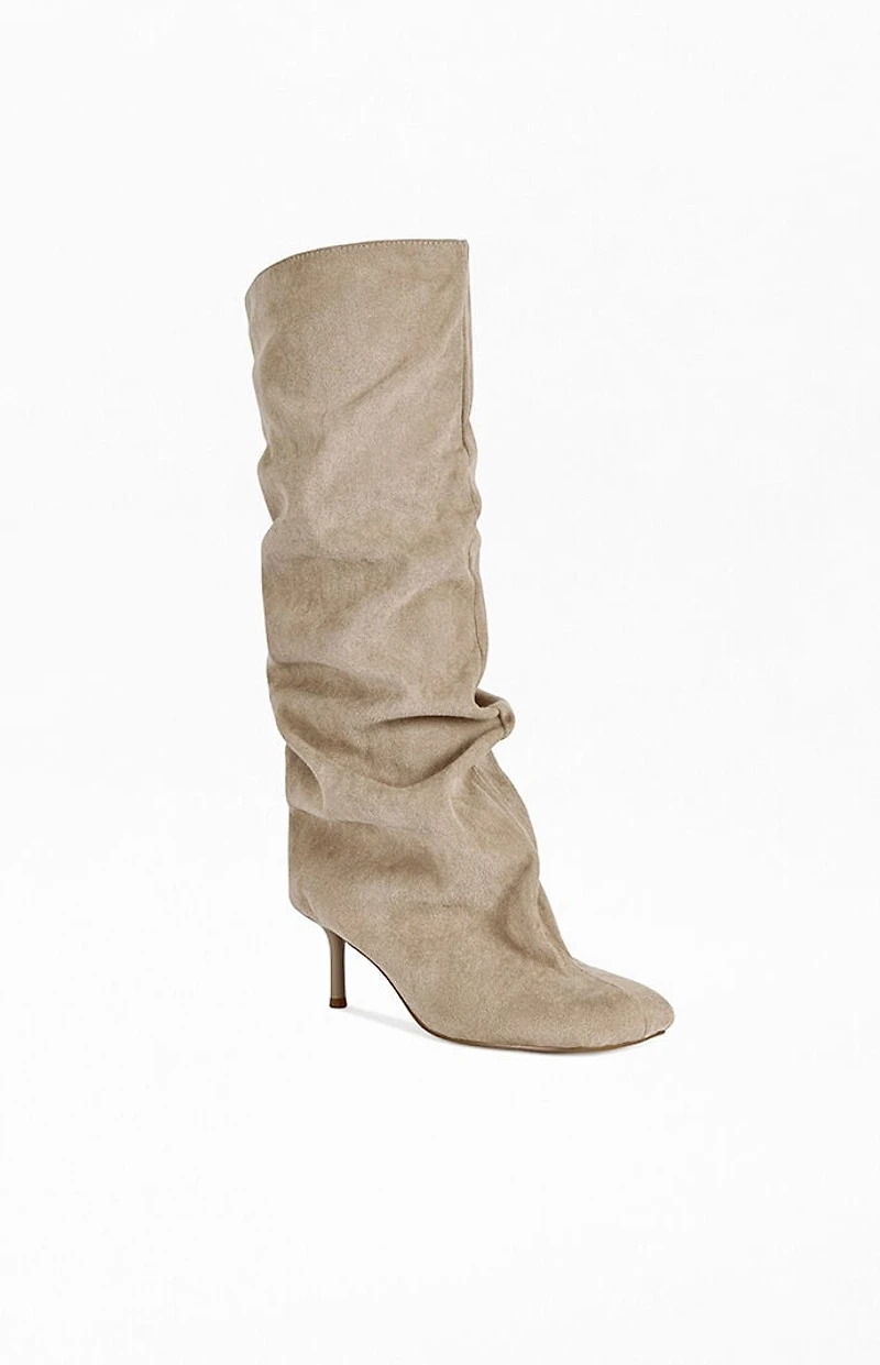 AZALEA WANG Women's Randall Nude Stiletto Slouch Boots