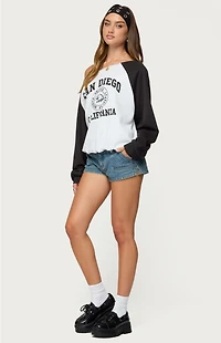 Edikted San Diego Off Shoulder Raglan Sweatshirt