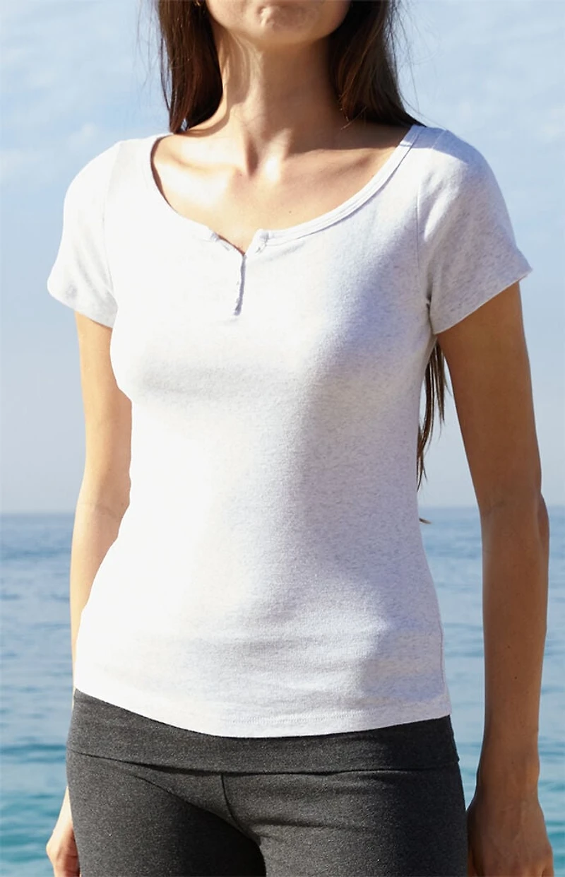 John Galt Light Gray Zelly Short Sleeve Top