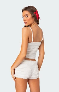 Edikted Lucy Ruffled Lace Tank Top