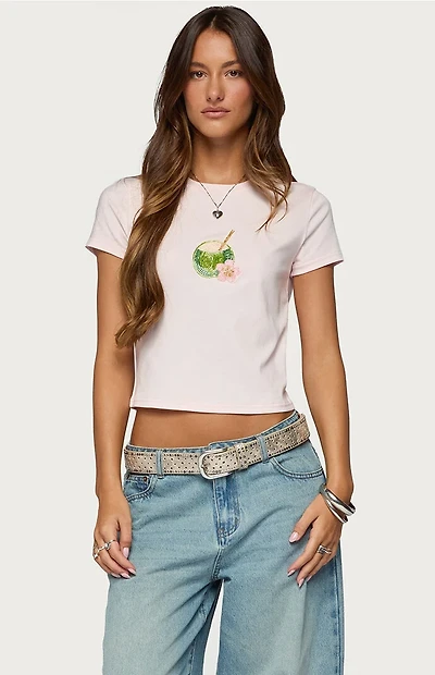 Edikted Coconut Beaded T-Shirt
