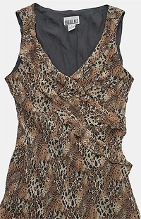 PS VINTAGE '90s Leopard Midi V-Neck Dress