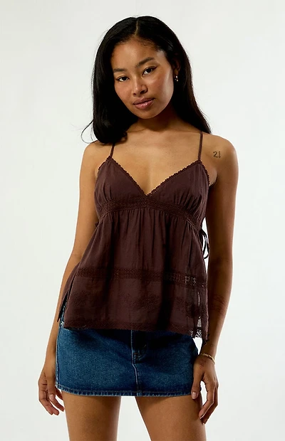 Beverly and Beck Ashlee Linen Embroidered Tank Top