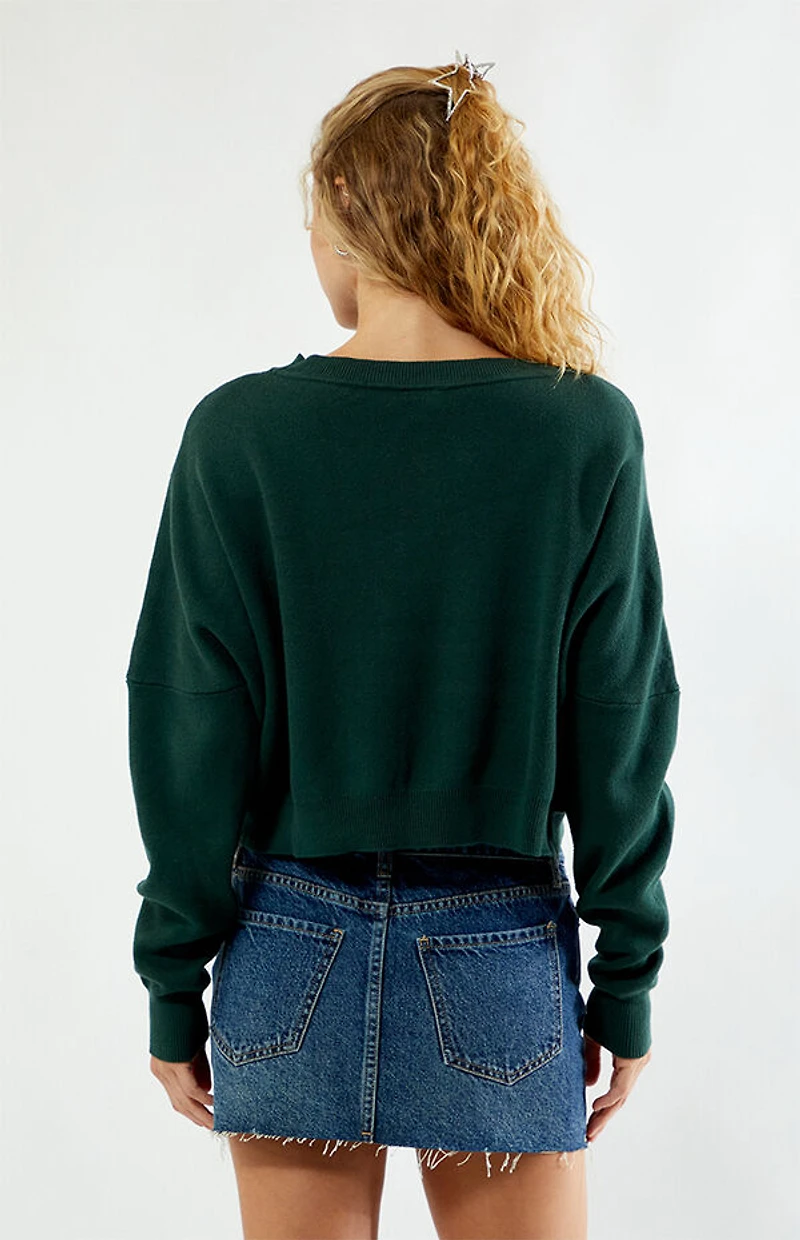 HYPE & VICE Miami Hurricanes Ivy Knit Cropped Sweater