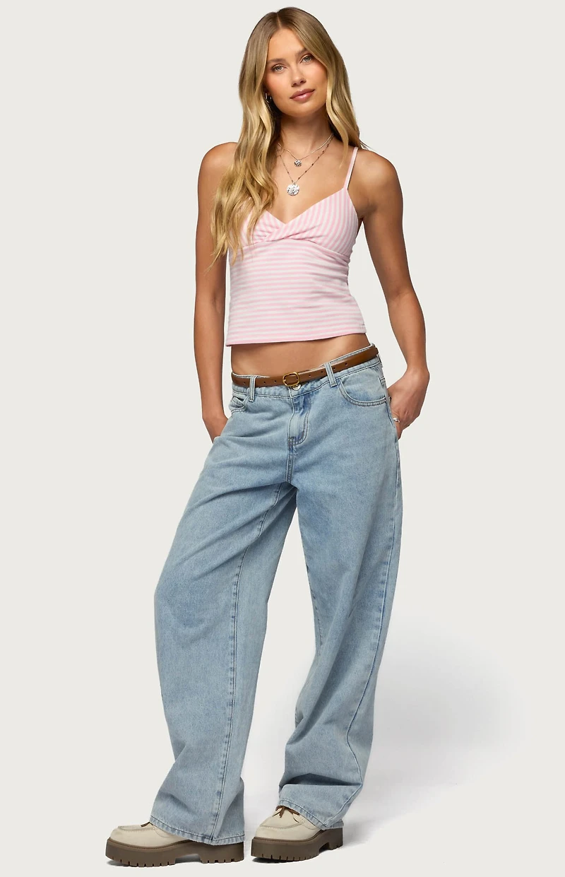 Edikted Emilea V Neck Striped Tank Top