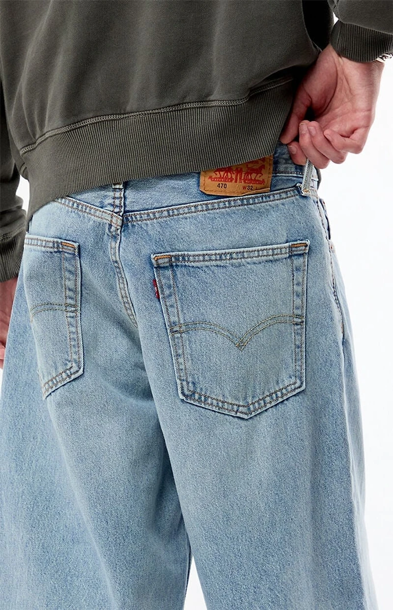 Levi's Light Blue 470 Baggy Jean Shorts