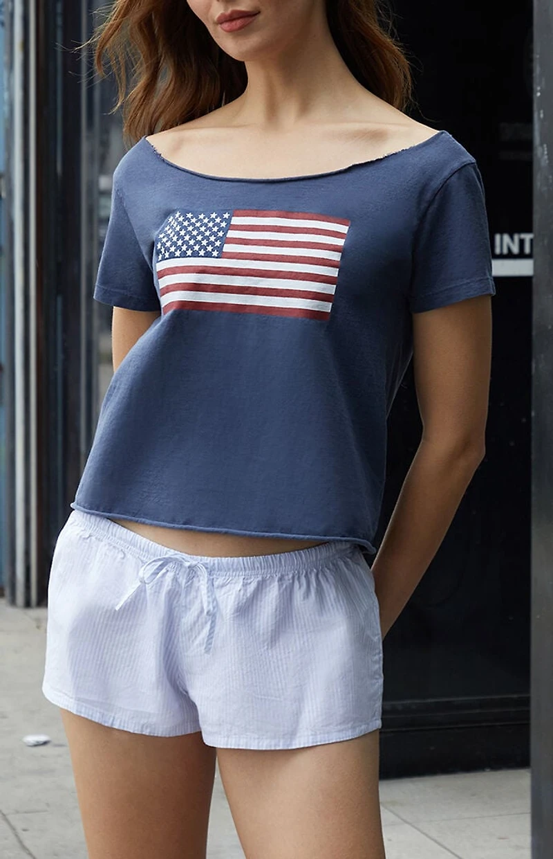 John Galt Light Blue Mary Pajama Boxer Shorts