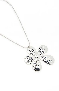 LA Hearts Mega Metal Flower Pendant Necklace