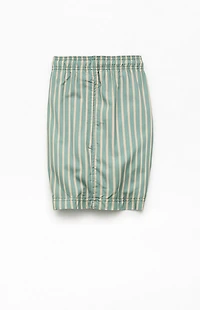 Pacsun Moss Striped 4.5" Swim Trunks