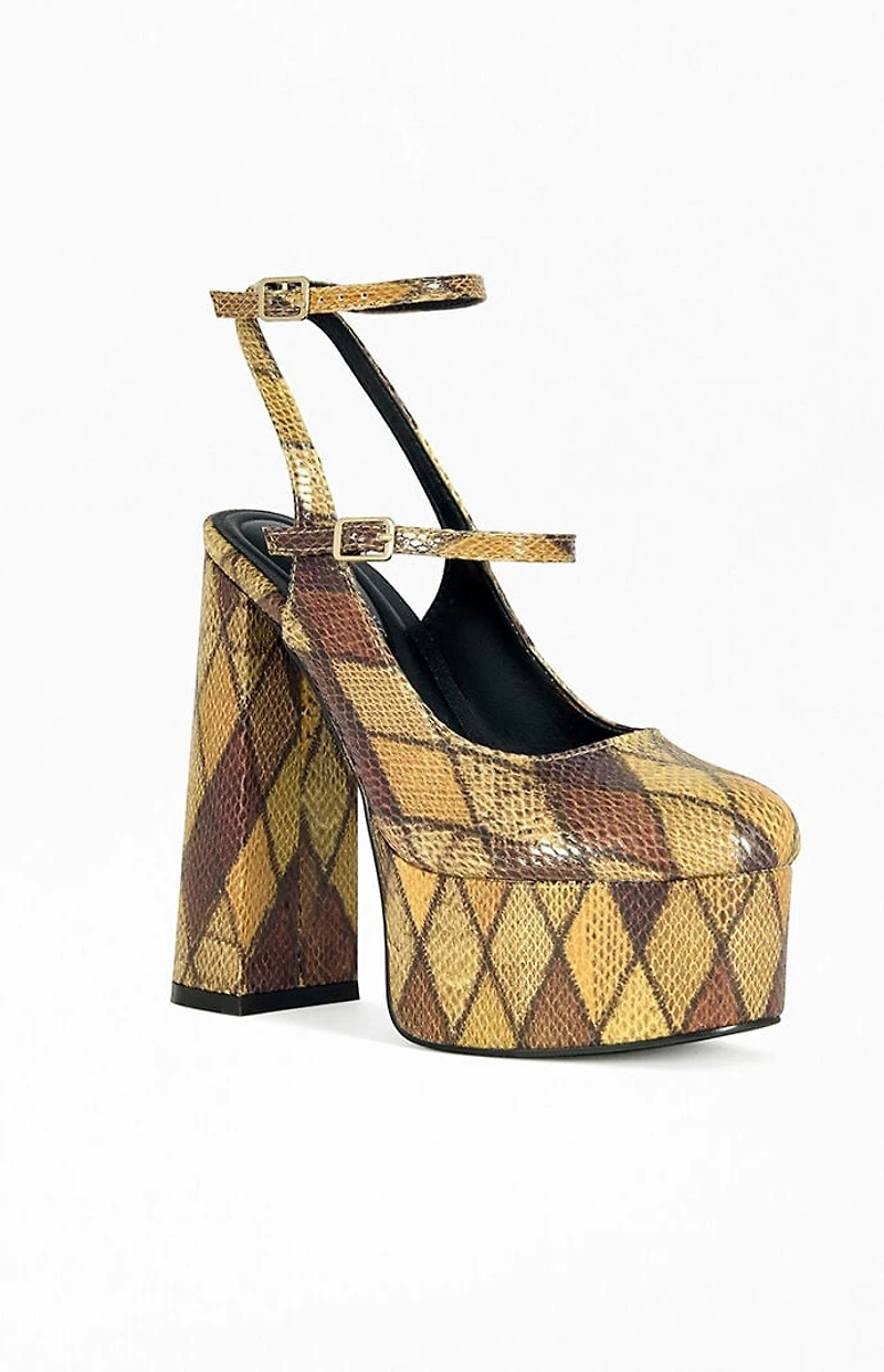 AZALEA WANG Women's Juliara Argyle Platform Pumps