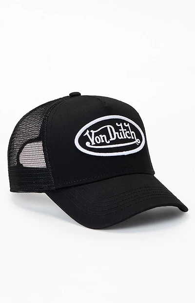 Von Dutch Black Staple Trucker Hat