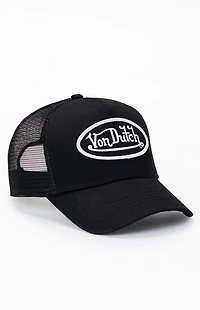 Von Dutch Black Staple Trucker Hat