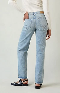 Pacsun Jordyn Low Rise Straight Leg Jeans Stretch Acid Light Blue