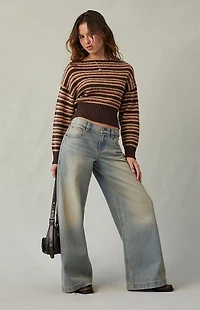 Pacsun Sloane Low Rise Ultra Baggy Jeans Light Blue Tint