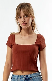 Your Favorite Dakota Square Neck Lace T-Shirt