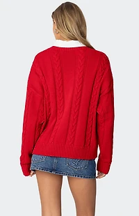 Edikted Acacia Oversized Cable Knit Sweater