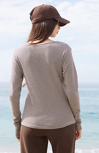 John Galt Brown Leah Striped Long Sleeve Top