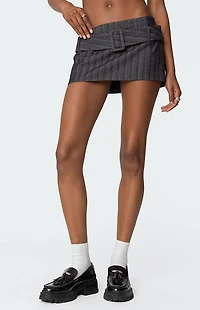 Edikted Textured Buckled Mini Skort