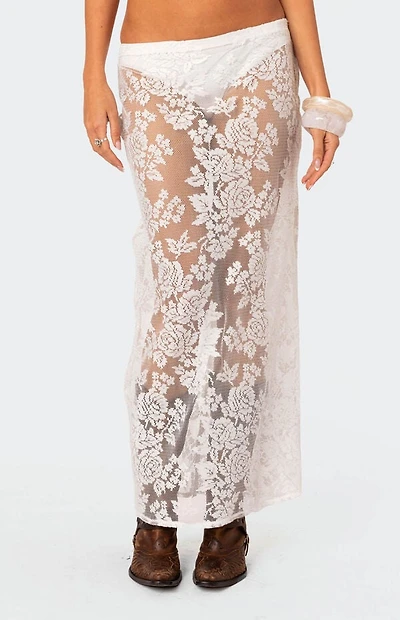 Edikted Bess Sheer Lace Maxi Skirt