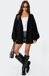 Edikted Mathilde Oversized V Neck Cardigan