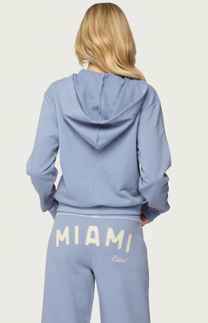 Edikted Miami Babe Zip Up Hoodie
