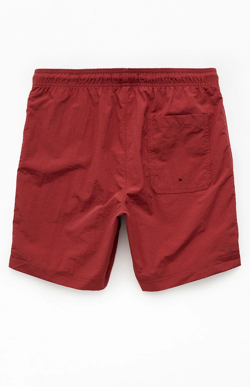 Pacsun Brick Red Collegiate 6.5" Swim Trunks