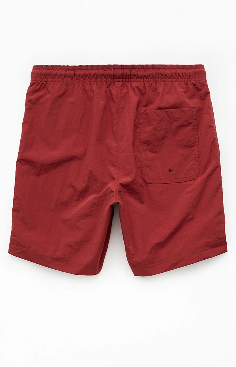 Pacsun Brick Red Collegiate 6.5" Swim Trunks
