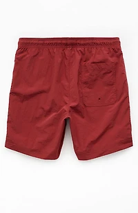 Pacsun Brick Red Collegiate 6.5" Swim Trunks