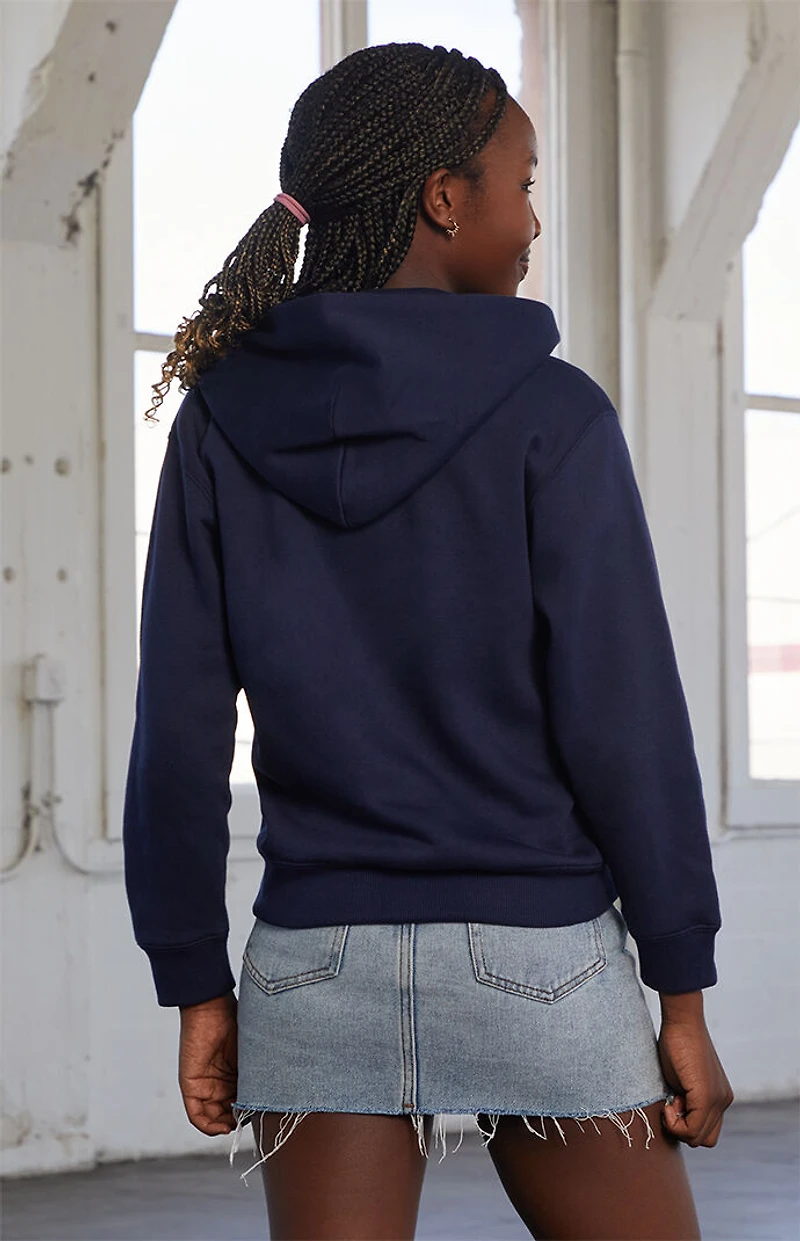Pacsun Kids Navy New York Embroidered Full Zip Hoodie