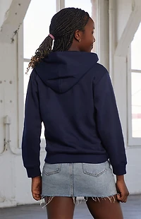 Pacsun Kids Navy New York Embroidered Full Zip Hoodie