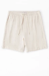 Pacsun Cream Russel Linen Volley Shorts
