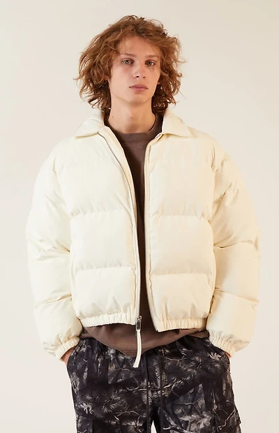Pacsun Cream Coaches Puffer Jacket