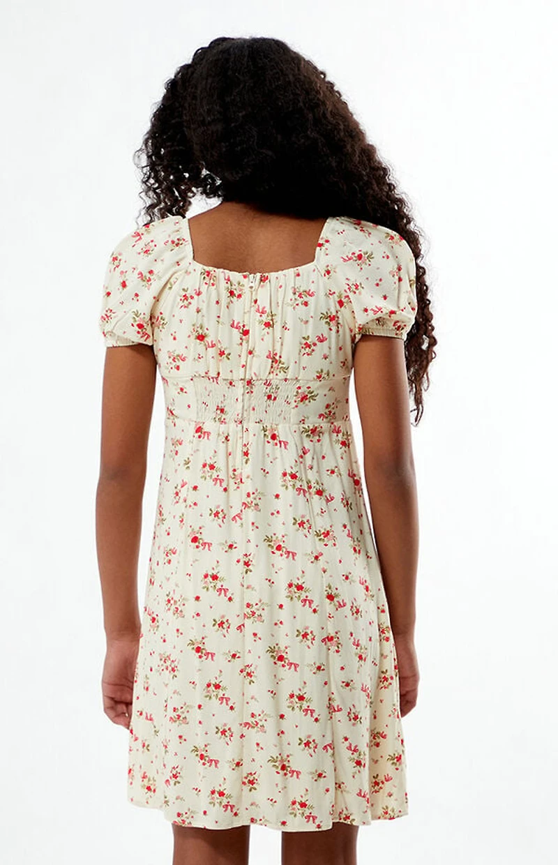 Pacsun Kids Red Floral Mini Dress