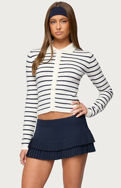 Edikted Loreen Striped Knit Cardigan