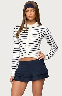 Edikted Loreen Striped Knit Cardigan