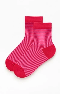 John Galt Red Striped Ankle Socks