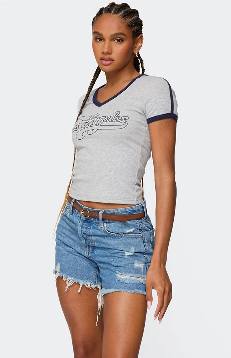 Edikted Los Angeles Contrast T-Shirt