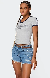 Edikted Los Angeles Contrast T-Shirt