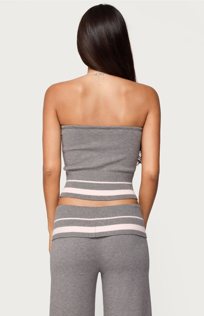 Edikted Kaliya Stripey Strapless Knit Top